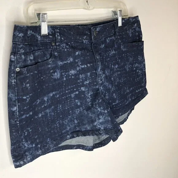 Calvin Klein Jeans Womens Denim Short Size 31 (10-12) Blue Bleach Spots Stretchy - Picture 5 of 12